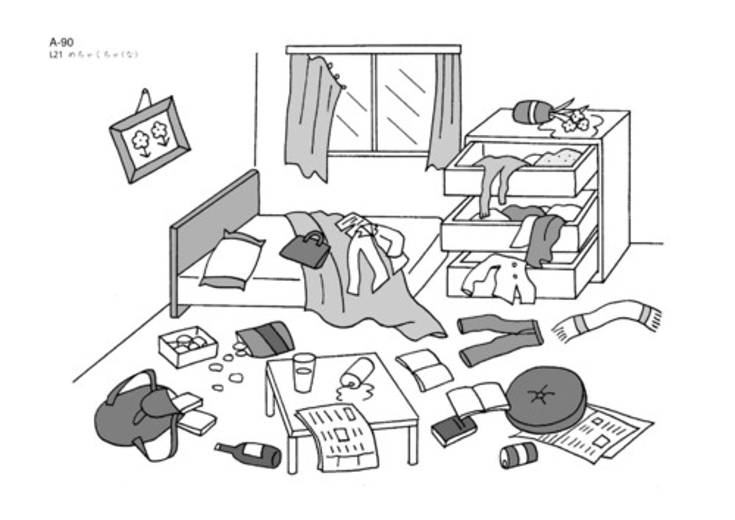 <p>messy, disorganized</p>