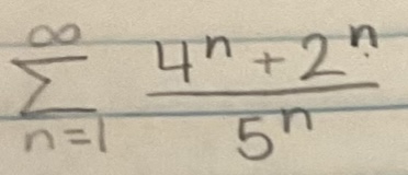 <p>Determine if the series is convergent or divergent. If the series converges, find its sum (if it’s a geometric or telescoping series)</p>