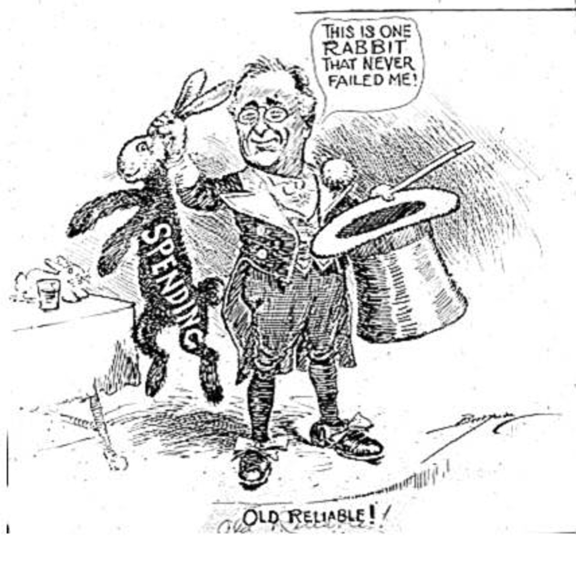 <p>Used by FDR to finance the New Deal, it was the government spending more money than it received in revenue.</p>