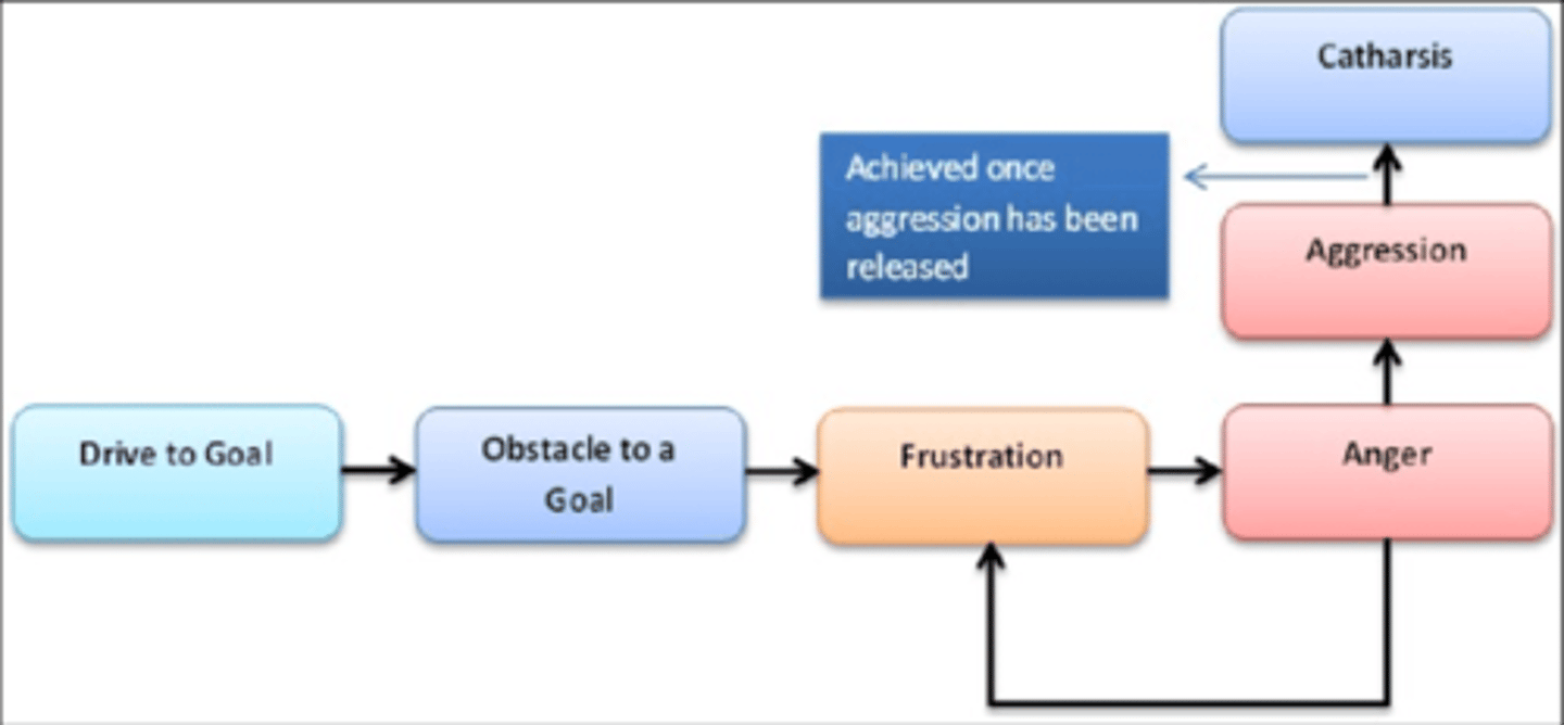 <p>The Frustration-aggression Hypothesis suggests that as someone becomes frustrated they become more aggressive, which in turn will lead them to take out their aggression on easy prey like minority groups, who they may use as Scapegoats.</p>
