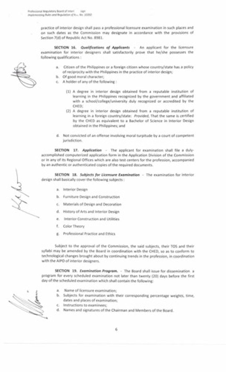 <p>Applicants for registration for the practice of interior design must pass a professional licensure examination as designated by the Commission.</p>