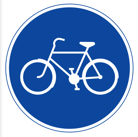 <p>Påbjuden cykelbana</p>
