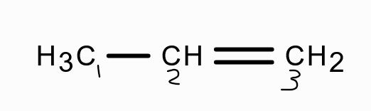 <p>In the presence of a reagent, the $$\pi$$ electrons in the double bond shift towards one carbon. Which carbon do they shift to?</p>