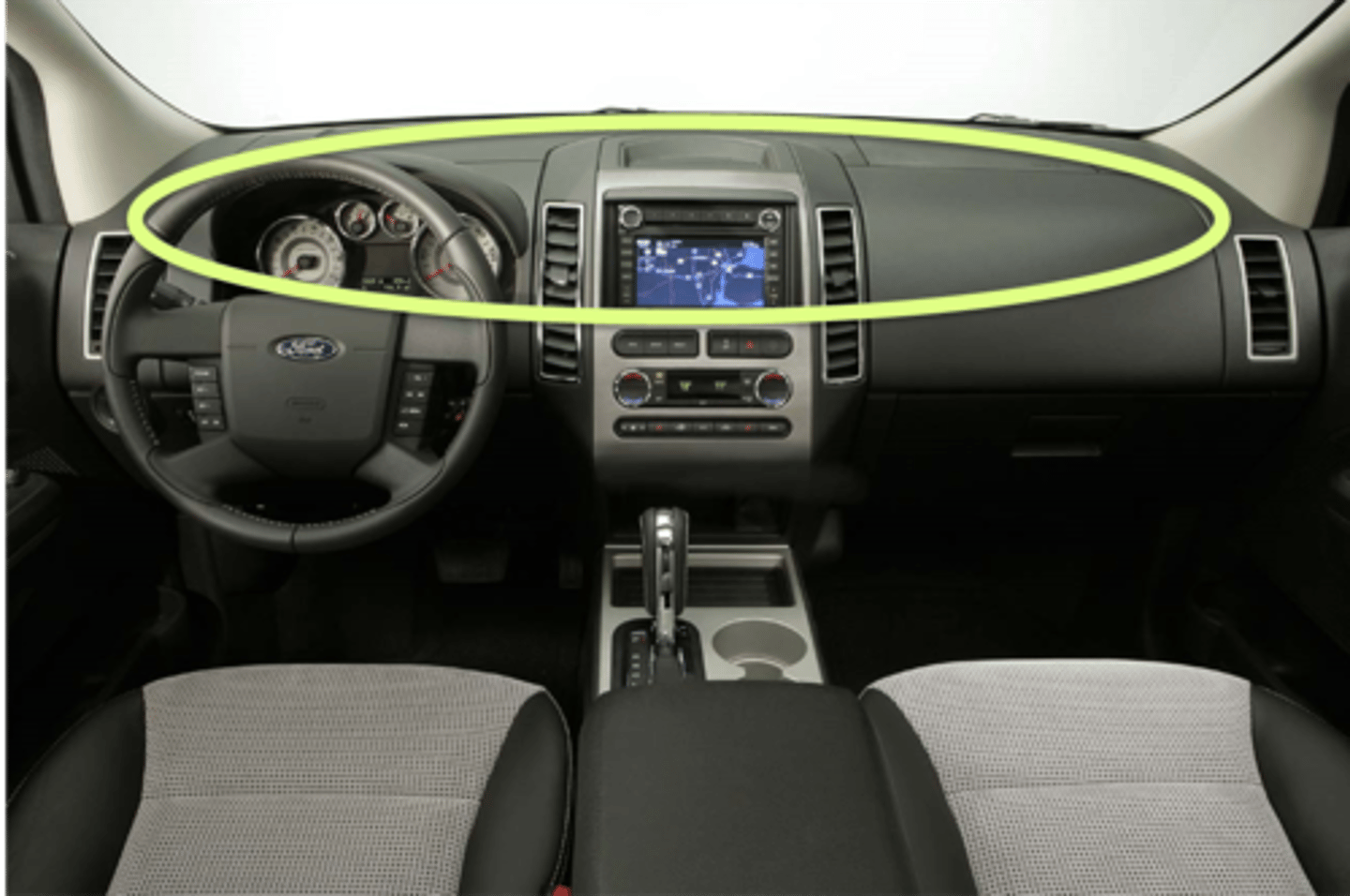 <p>The dashboard area of a motor vehicle.</p>