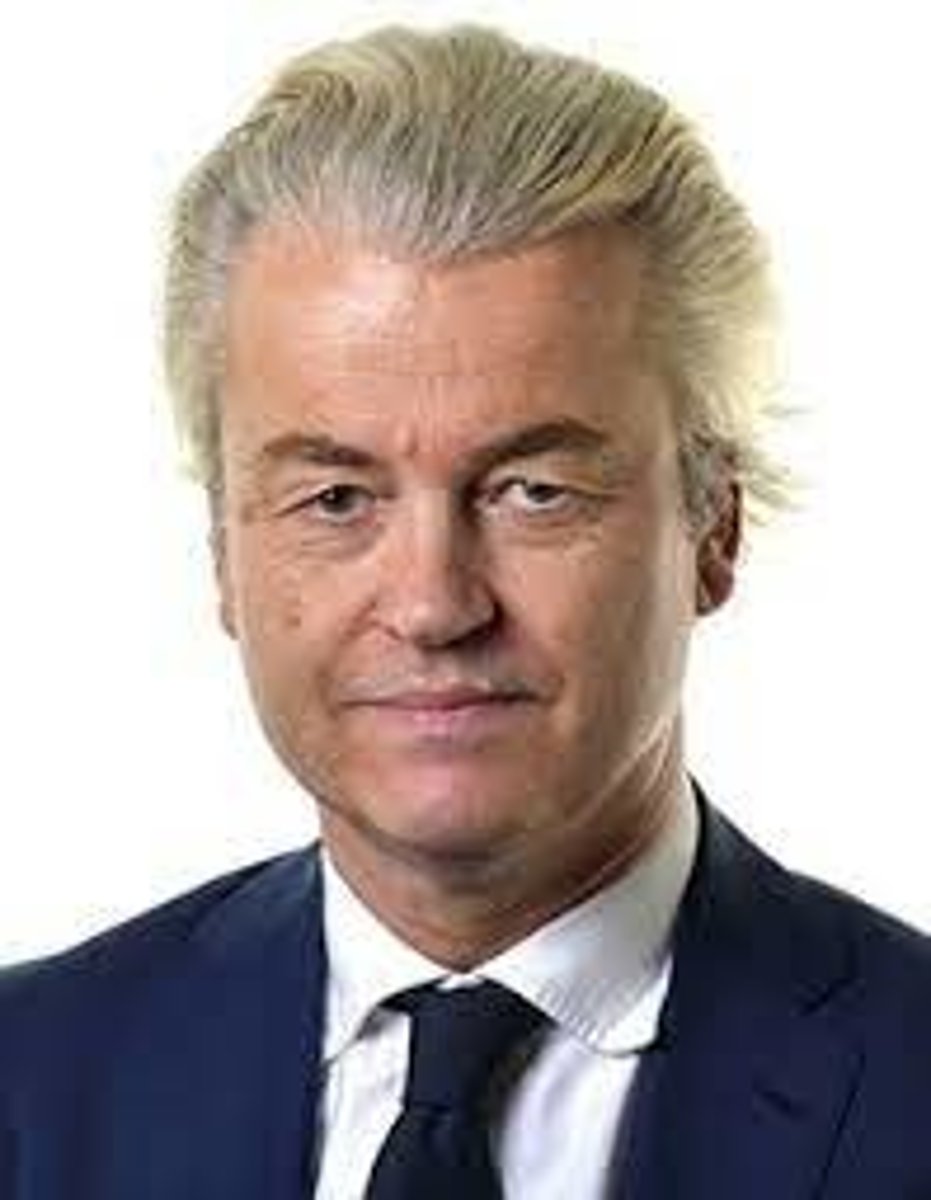 <p>chairman and founder of PVV (Party for Freedom)</p><p>- wasn't allowed to be PM in new coalition</p><p>- very anti-immigration/Islam</p>
