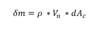 <p><em>δm</em> = (p)(V<sub>n</sub>)(dA<sub>c</sub>)</p>