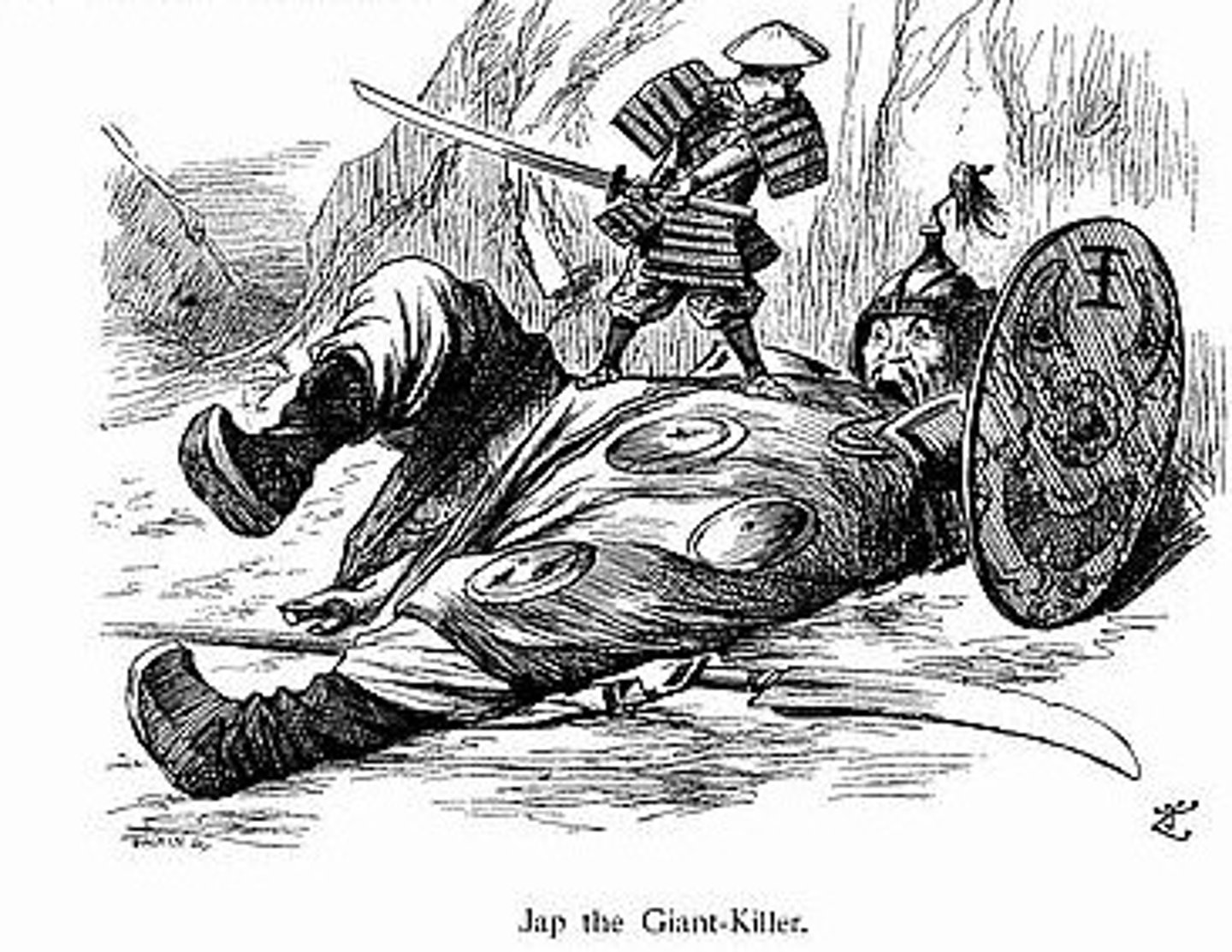 <p>1894 Japan's imperialistic war against China to gain control of natural resources and markets for their goods. It ended with the Treaty of Portsmouth which granted Japan Chinese port city trading rights, control of Manchuria, the annexation of the island of Sakhalin, and Korea became its protectorate.</p>