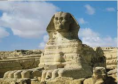 <p>Egyptian ca. 2570-2544 BCE. Sandstone, height 65&apos;</p>