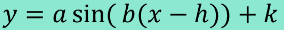 <p>where h is the phase shift and k is the vertical shift</p>