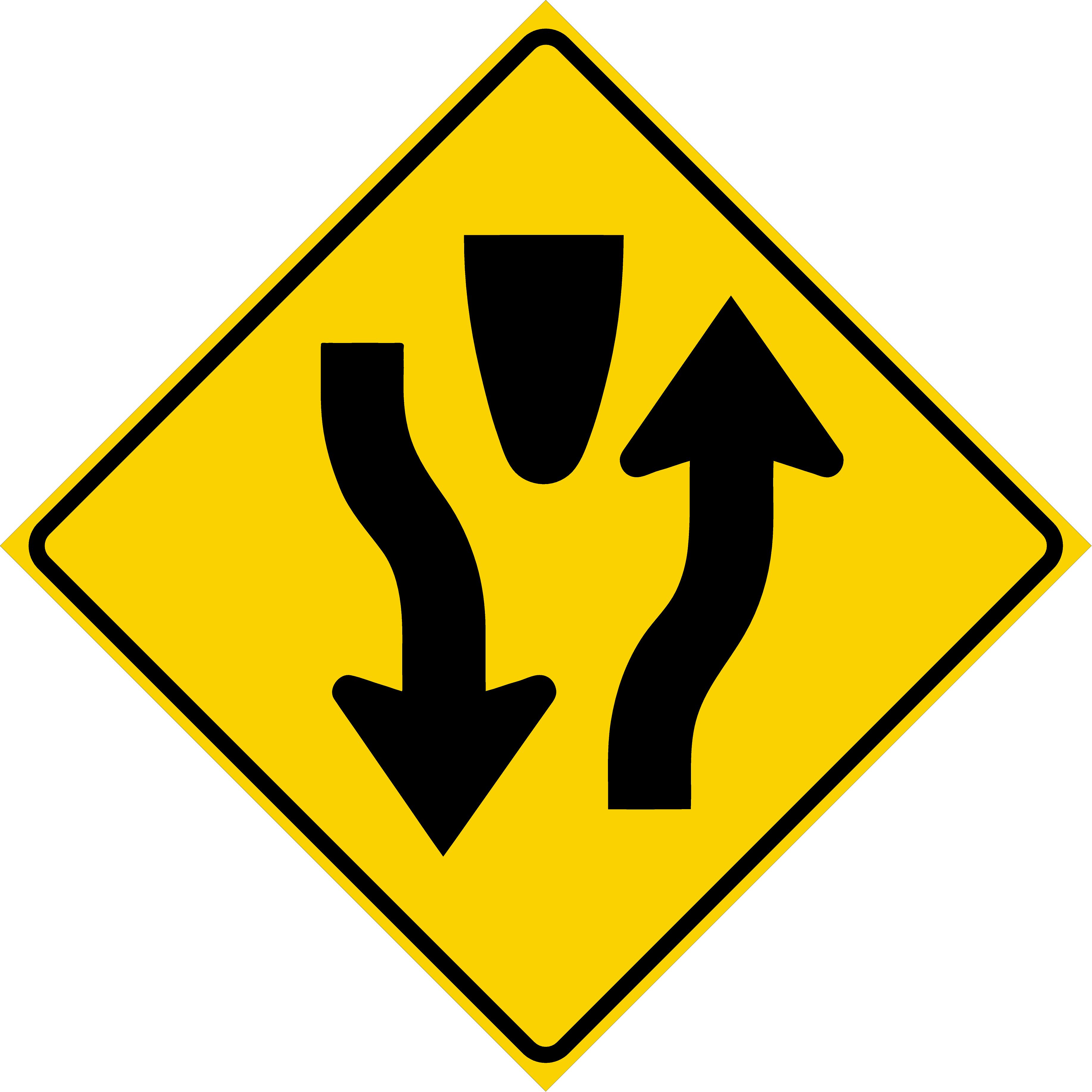 <p>Divided highway begins</p>