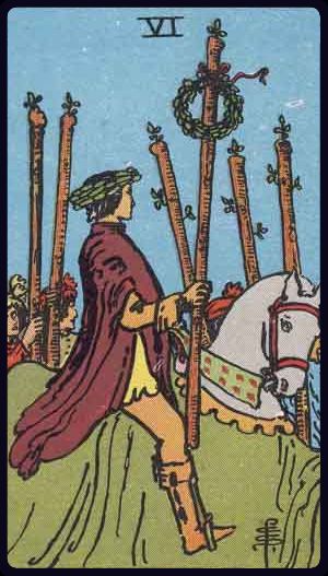 <p>SIX OF WANDS</p>