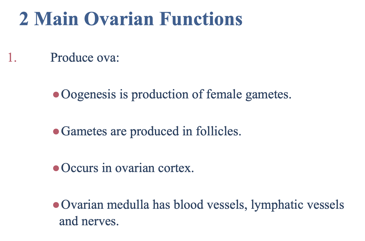 <p>Within ovarian <strong>follicles</strong></p>