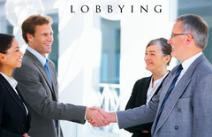 representatives of interest groups; work to influence Congress; use information as their strongest weapon