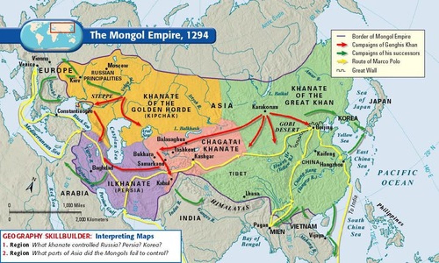 <p>It refers to the peace and stability created by the Mongol Empire that facilitated trade</p>