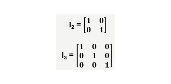 <p>A square matrix where all elements of the leading diagonal are 1 and all other elements are 0</p>