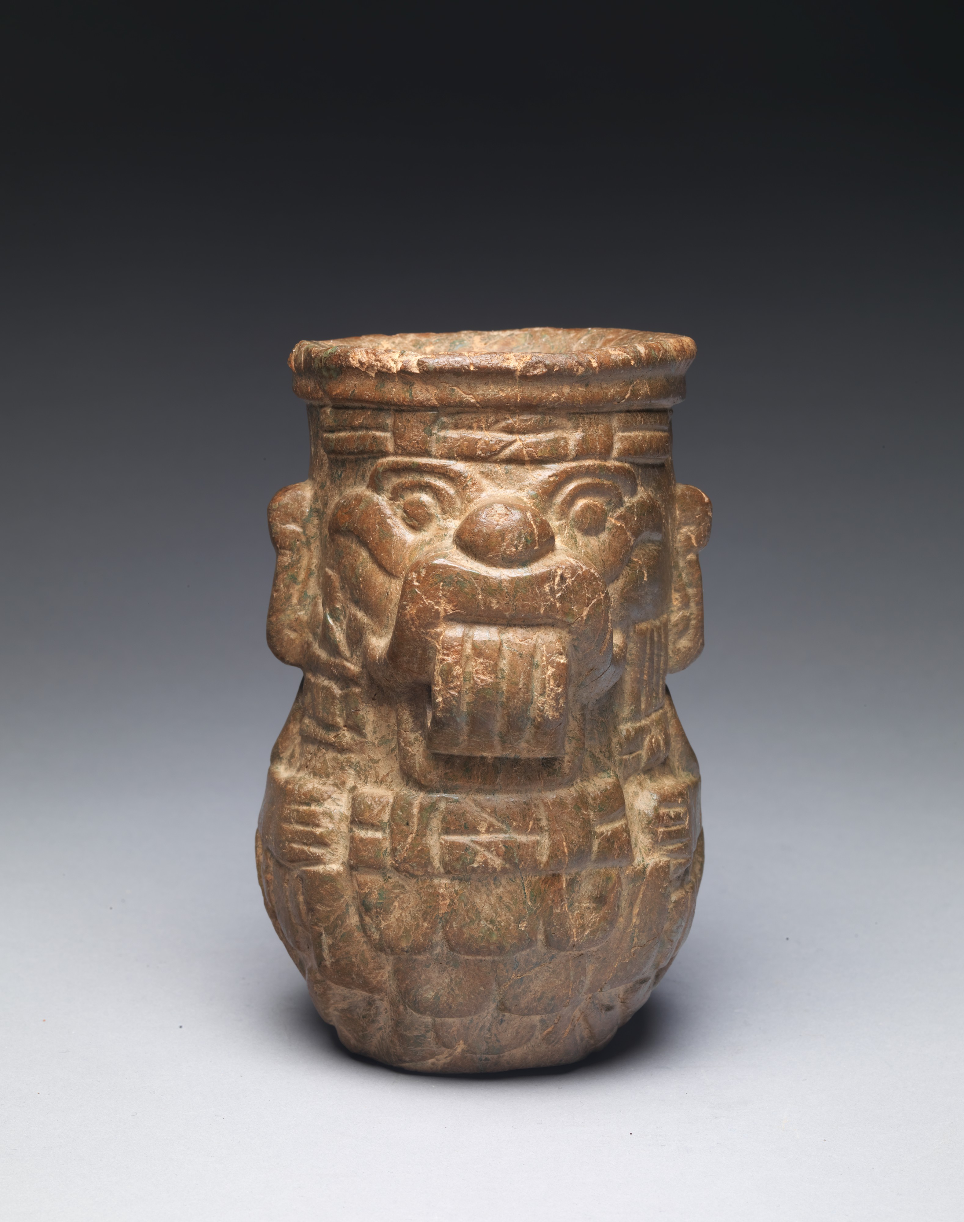Storm God Vessel, 200-700 CE, Mexico, Teotihuacan, soapstone