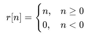 <p>A signal that increases linearly with the discrete-time index for nonnegative values and is zero otherwise.</p>