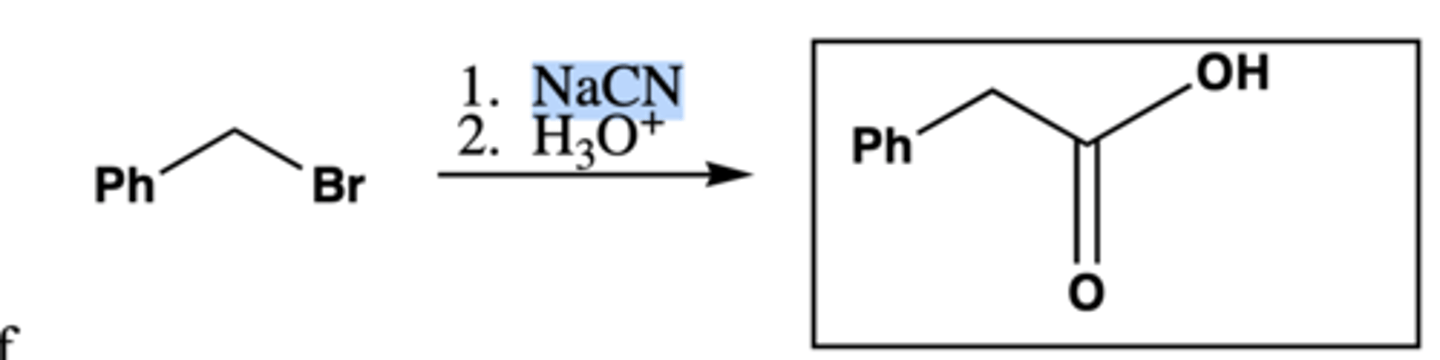 <p>Preparation of carboxylic acids: R-CH2-Br</p>