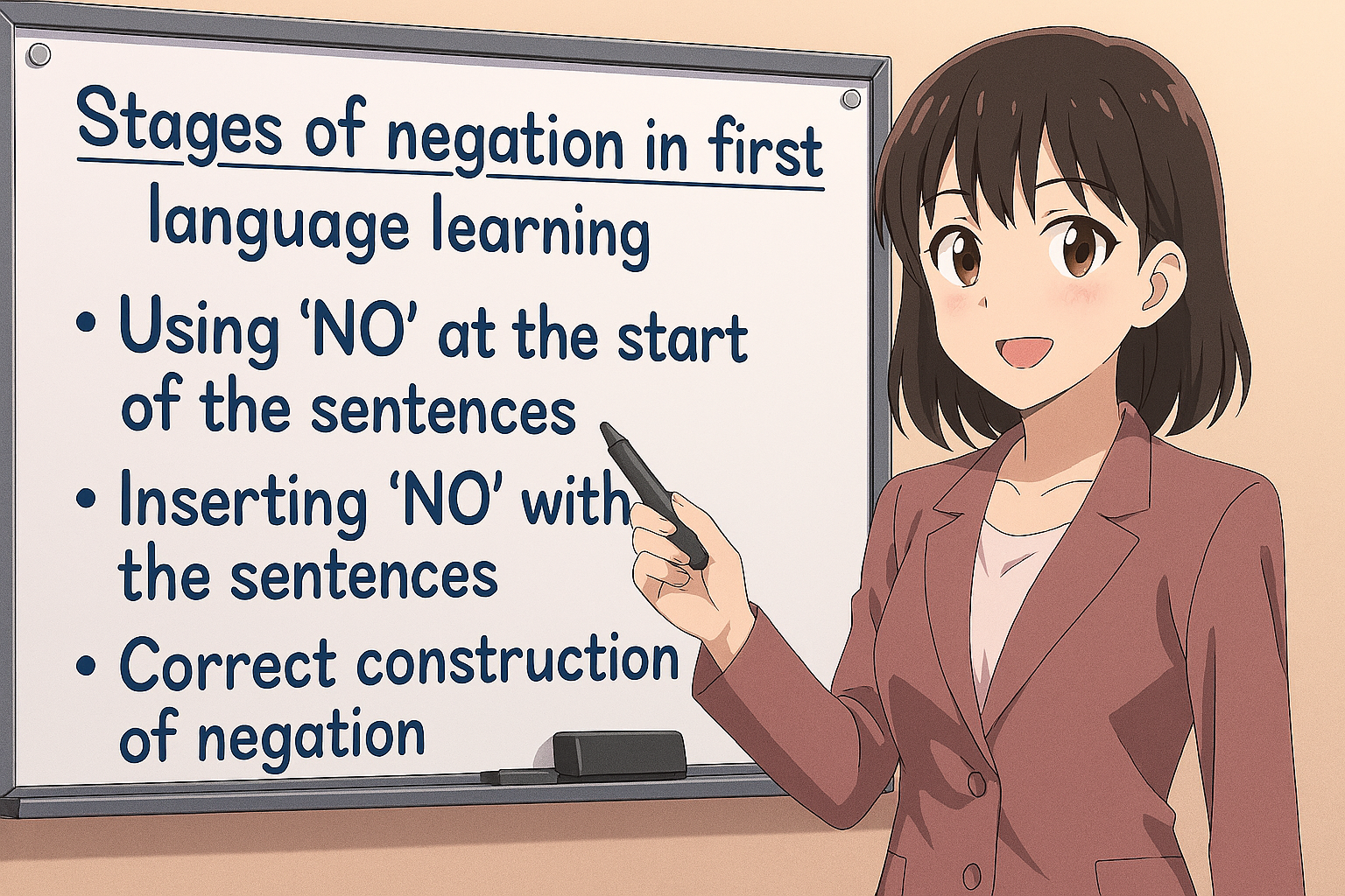 <p>Stages of Negation in First Language Acquisition</p>