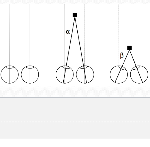 <p>angle formed between a stimulus and both eyes impacts our impression of its distance from self</p>