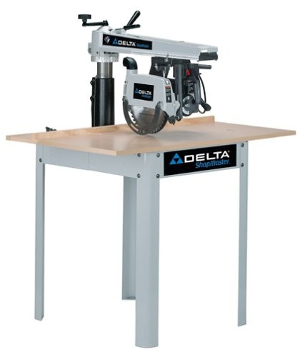 <p>is used for crosscutting wood and consists of a motor-driven saw blade that is hung on an arm over a table</p>