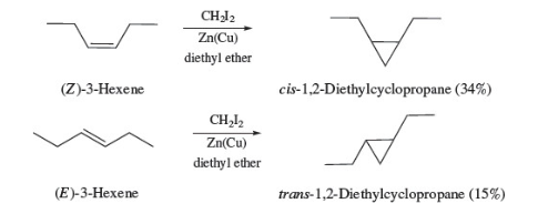 <p>ICH2ZnI is electrophile (due to empty p orbital)</p>