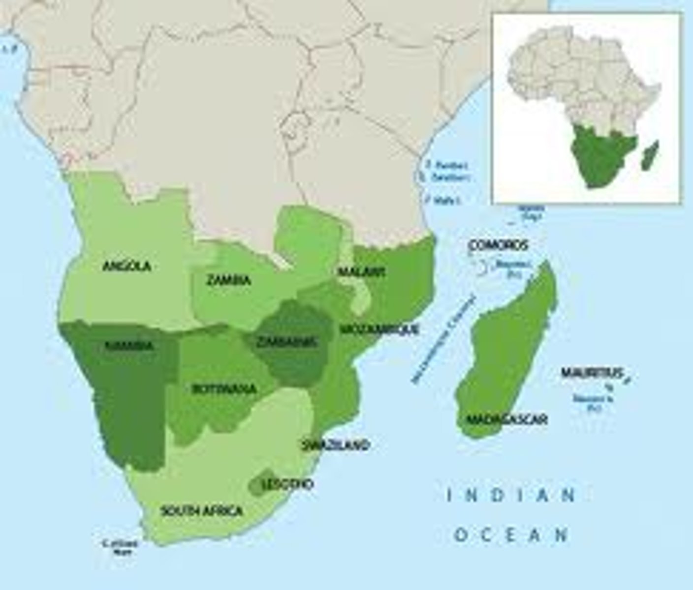 <p>A region including Namibia, Botswana Angola, Republic of South Africa, Zimbabwe</p>