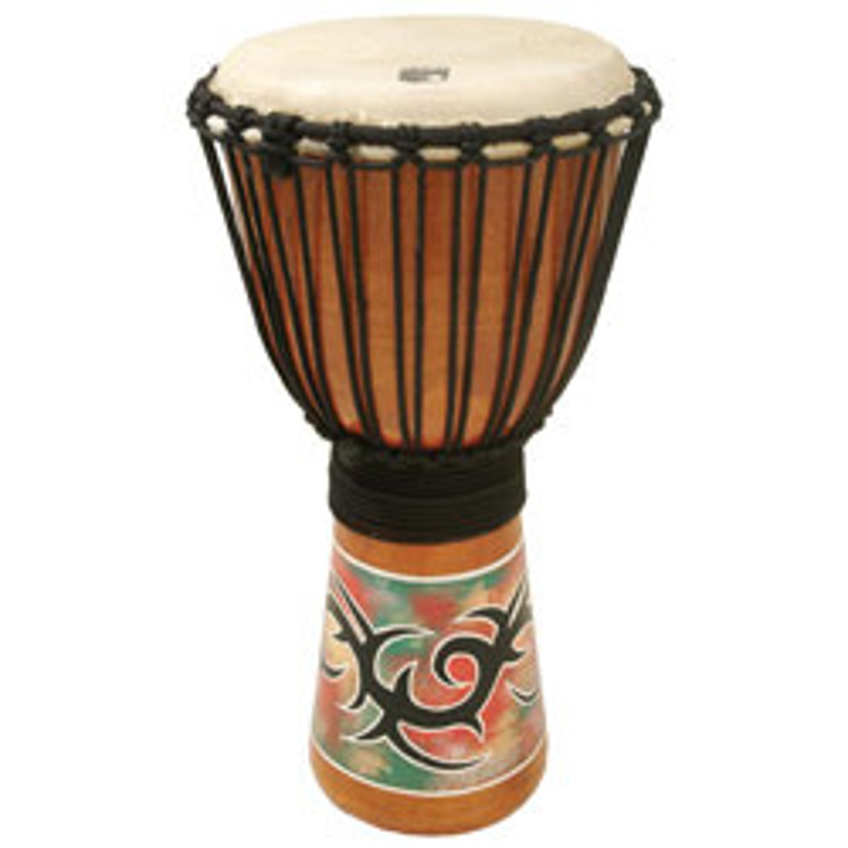 <p>Goblet-shaped drum played with the hands. Different tones (bass, tone and slap) produced by hitting different parts of the skin.</p>