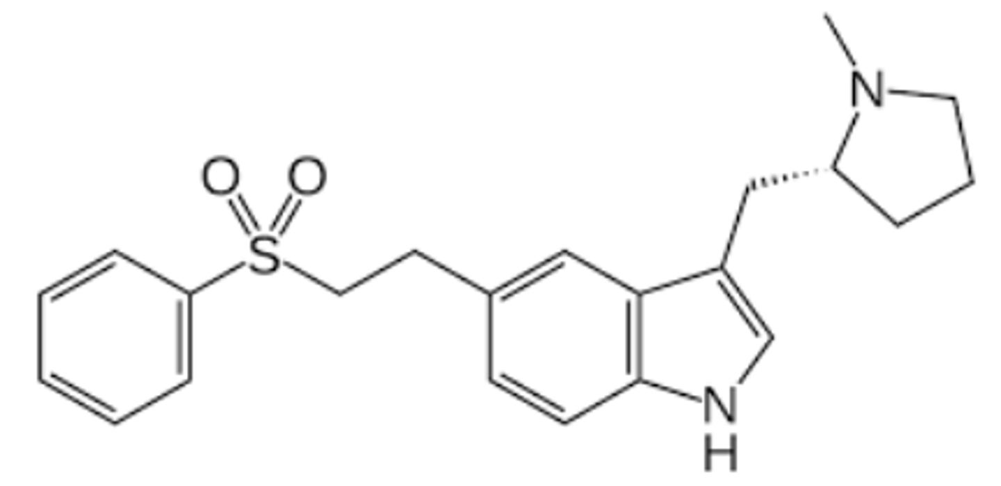 <p><strong>Brand:</strong> Relpax</p><p><strong>Class:</strong> Antimigraine Serotonin Receptor Agonist</p><p><strong>MOA:</strong> Binds to serotonin receptors to inhibit proinflammatory neuropeptide release</p>