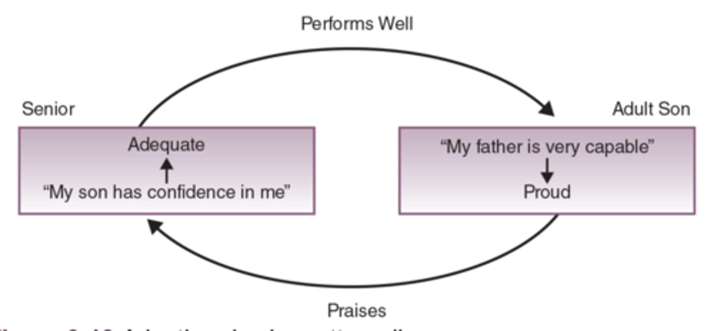 <p>Reciprocal communication where each person influences the other's behaviour.</p>