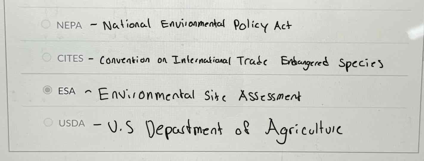 <p>ESA (environmental site assessment)</p>