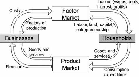 <p>A visual representation of how goods, services, and money move through an economy</p>