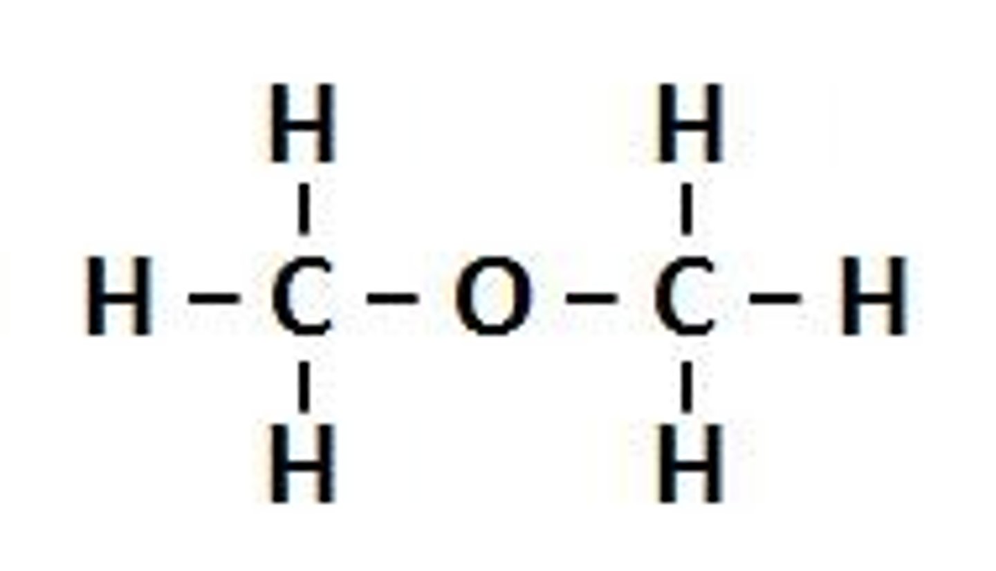 <p><strong>oxygen atom </strong>with single <strong>bonds to 2 C groups</strong></p>