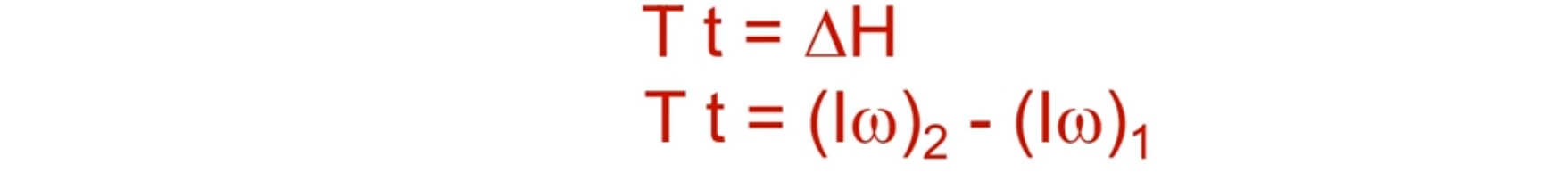 <p>Angular impulse- The product of torque and the time interval over which the torque acts: </p>