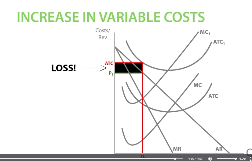 <p>What happened to the price and quantity when fuel costs increased?</p><p>MC and AC would increase.</p><p>Price increased and quantity decreased.</p><p>Variable costs increases, profit decreases.</p>