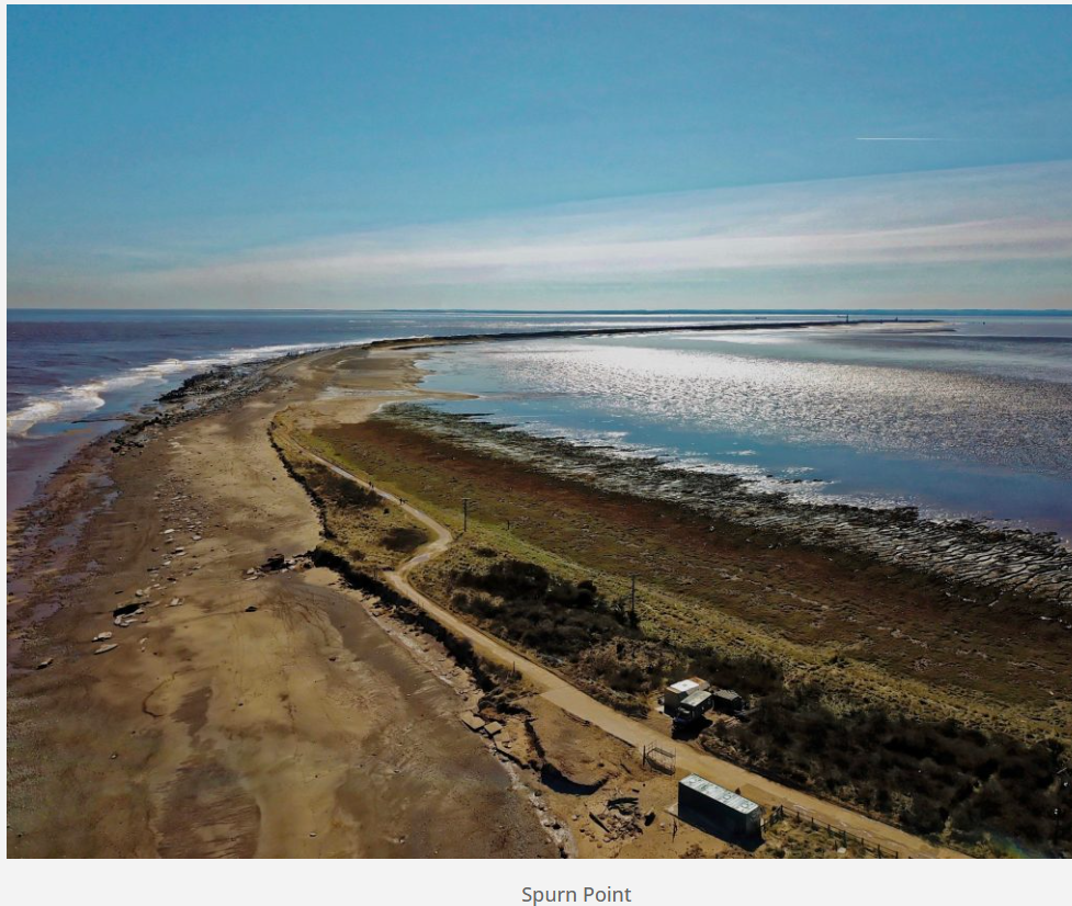 <p><strong>Spits</strong><span>&nbsp;are formed where the coast suddenly changes direction e.g. across a river mouth. Longshore drift continues to deposit material across the mouth of a river which results in the formation of a long bank of sand and shingle. The image below shows Spurn Point which has been formed by the deposition of material transported by longshore drift from north to south along the Holderness Coast. Where the coast changes direction where it meets the mouth of the Humber Estuary this material continues to be deposited forming Spurn Point. A salt march has formed on the inside, sheltered side of Spurn Point (right of the picture).</span></p><p></p>