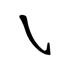 <p>slant stroke with a hook</p>