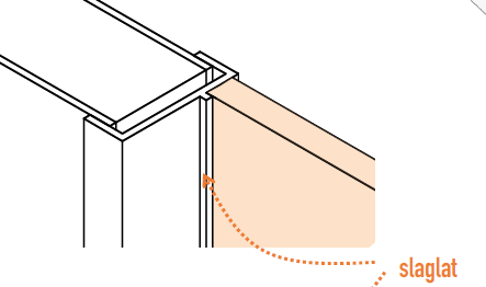 <p>= rubber tegen slaglat → gedempte sluiting</p><ul><li><p>Garandeert dat de deur beter dichtgaat</p></li></ul><p></p>