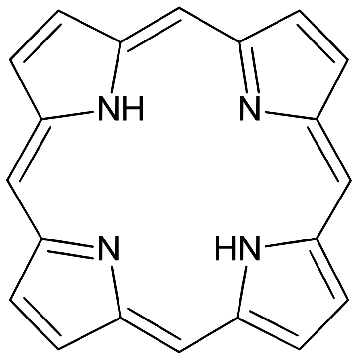 <p>4 joined pyrrole rings with a metal center atom </p><ul><li><p>examples include chorphyll and hemoglobin </p></li><li><p>non-lipids but are commonly asscoiated with the lipid membrane </p></li></ul><p></p>