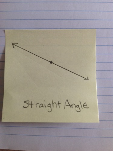 An angle whose measure is exactly 180 degrees.