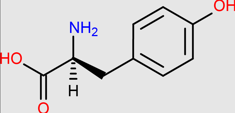<p>HO-Ph-CH2-CH(NH2)-COOH</p>