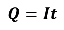 The equation linking charge flow, current and time