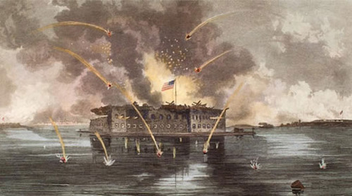 <p>April 12th, 1861- Confederate soldiers firing on this fort initiated the Civil War.</p>