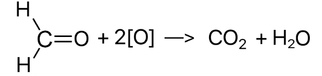 The alkene was oxidised to form methanal (with 2 hydrogen groups as R groups) and another carbonyl

Methanal will be completely oxidised form CO2 and H2O