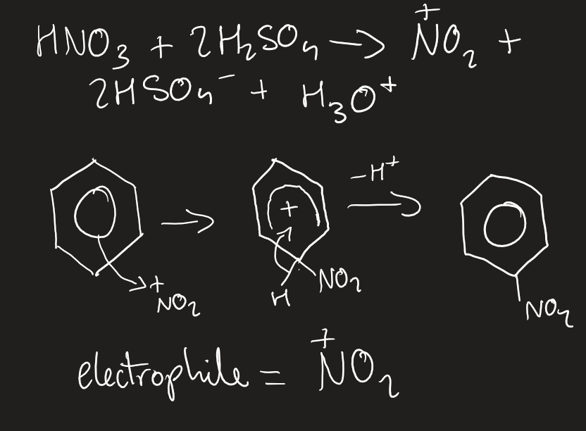 <p>50*C, concentrated nitric and sulfuric acid </p>
