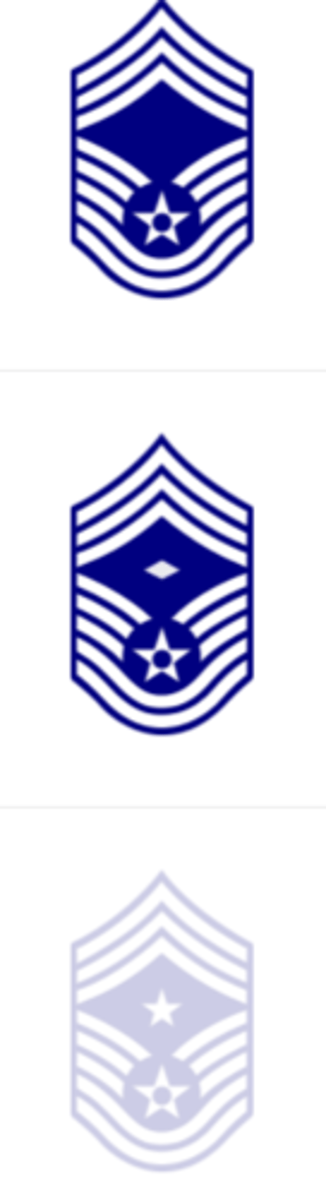 <p>-Chief Master Sergeant E-#</p><p>-Chief Master Sergeant E-# (First Sergeant) (????)</p>