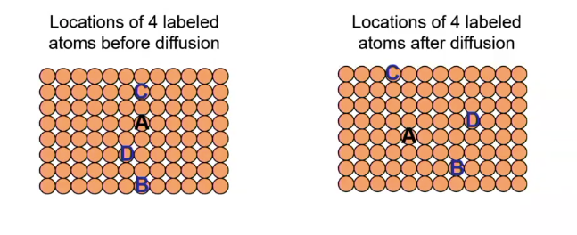 <p><strong>atomic migration</strong> within a <strong>pure </strong>material</p><ul><li><p>random (Brownian)</p></li><li><p>thermally driven</p></li></ul><p></p>