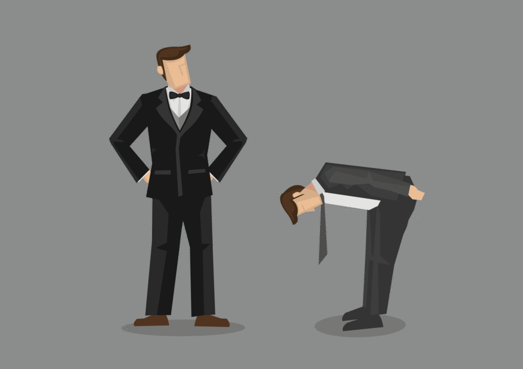 <p>polite submission and respect.</p>