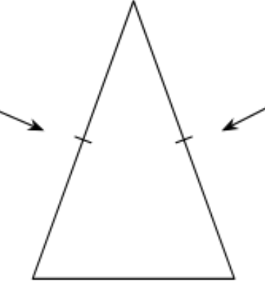 <p>The two equal sides of an isosceles triangle.</p>
