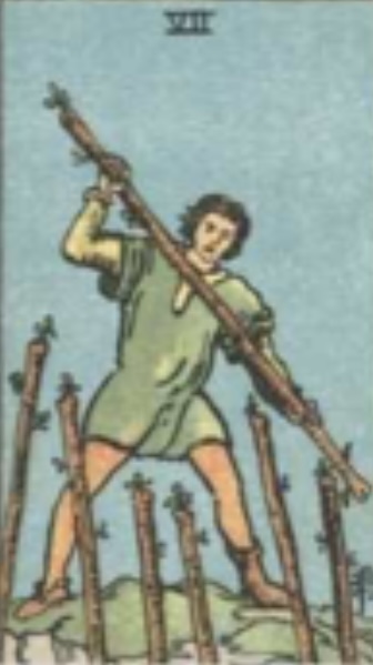 <p>7 of Wands- Upright</p>